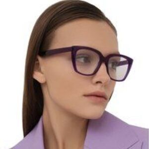 SALE! NEW Balenciaga BB0062O 003 Violet Logo Square Women Eyeglasses